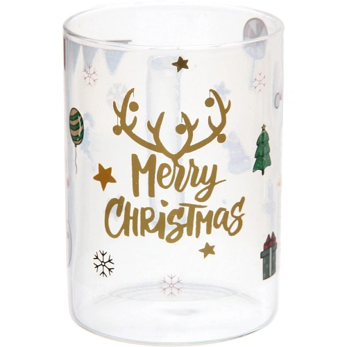 Кружка стеклянная 450мл Тепло праздника, микс рисунков_6