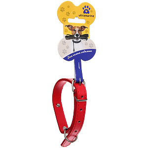 Ошейник для собак из искусственной кожи "Стильный БРО", цвет красный, 1,5*37см (бирка)