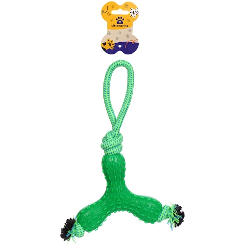 Игрушка-канат для крупных пород собак Счастливый хвост!, цвет зеленый, 32143см145гр_4