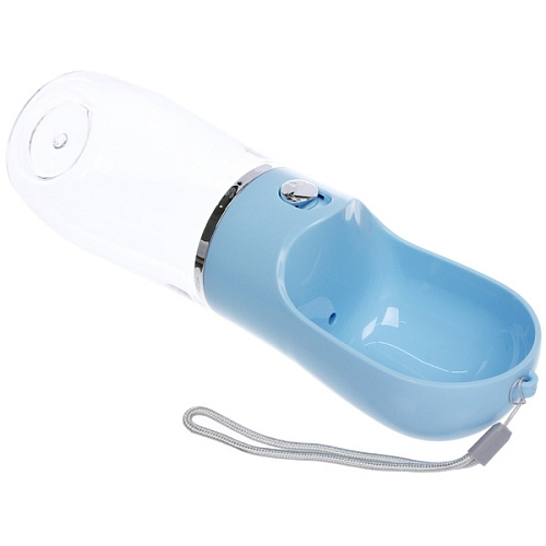 Поилка портативная прогулочная с кнопкой ЛЮБИМЫЙ БРО, цвет голубой, 380мл _4