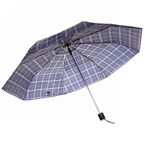 Зонт мужской механический Ультрамарин, клетка, 8 спиц, d-105см, длина в слож виде 24см _14