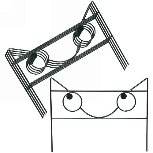 Заборчик садовый "Кошка" 45*67*335см (5 деталей)