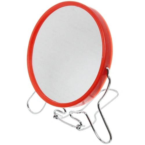 Зеркало настольное в пластиковой оправе Практика круг, подвесное, двухстороннее d-9,5см_9