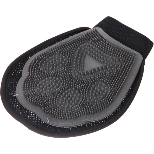 Варежка для мытья и вычесывания животных ПРЕМИУМ - МОЙ БРО, цвет серыйчерный, 1623см (лейбл)_3