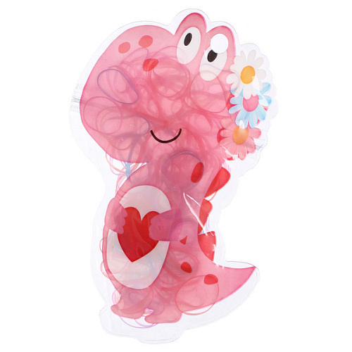 Резинки для волос силиконовые 100шт МАРМЕЛАДКИ, дино, цвет нежный микс, 1711,5см_3