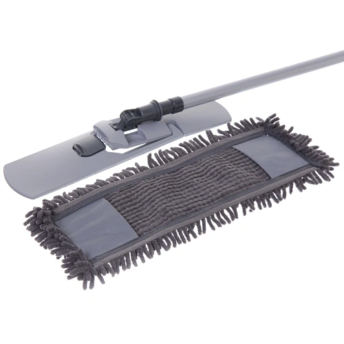 Швабра Селфи с насадкой из микрофибры, насадка 100гр ,букли Gray _9