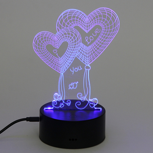 Светильник ночник 3D-Нежность на пластиковой подставке, с включателем USB_7