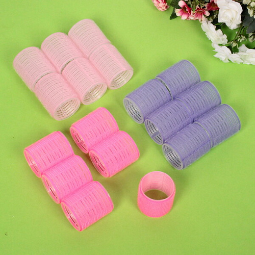 Бигуди липучки, 6шт, однотонные, цвет микс, d-5см_3