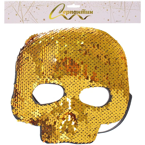 Маска карнавальная Блестящий череп, микс_5