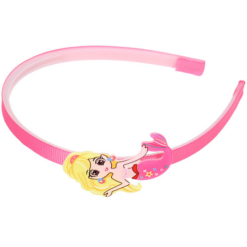 Ободок для волос детский на блистере РОЗОВОЕ ОБЛАКО, русалочка, микс 6 цветов, 1см_17