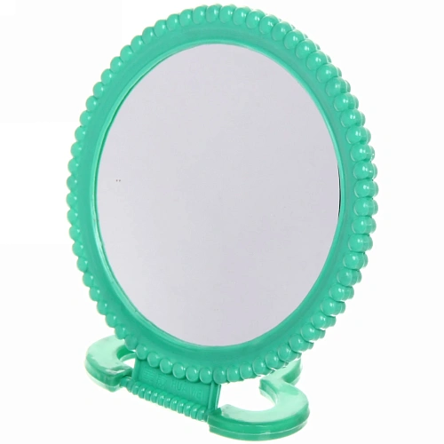 Зеркало настольное в пластиковой оправе Бусинки круг, подвесное, цвет микс, d-12см (Стикер на минивложение)_10