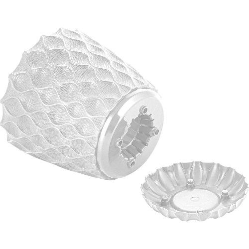 Горшок для цветов пластиковый 0,65л d-11,5см Wave с дренажной сеткой и съемным поддоном, белоснежный жасмин_5