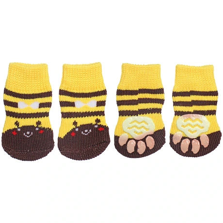 Носочки для животных "LAPUSIK", классические, пчелка, размер m