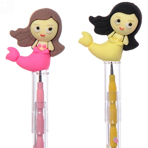 Карандаш чернографитный Русалочки, 10 секций, ТМ, микс 4 цвета, 16,5см_6