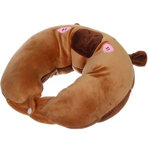 Подушка дорожная TRIP - Cutie, капибара, цвет коричневый_4