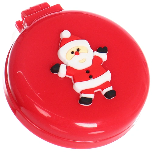 Расчёска массажная складная с зеркалом Новогодний Дед Мороз, цвет микс, d-6см_17