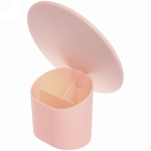 Зеркало настольное с органайзером для косметики Beauty - Look, цвет белый, зеленый, персиковый и голубой, d-165см, 19см_5