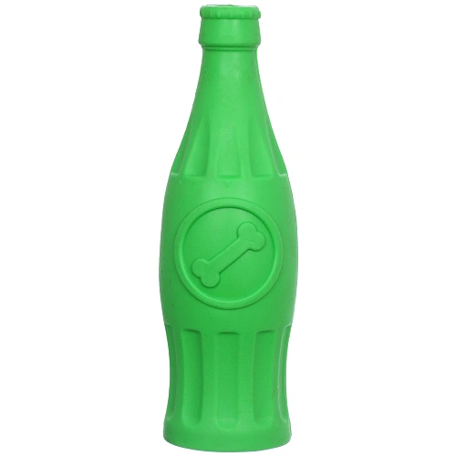 Игрушка TPR для средних и крупных пород собак "Бутылочка", цвет зеленый, 17*4,7см