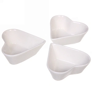 Набор соусников "White magic" 3шт "Сердечки"