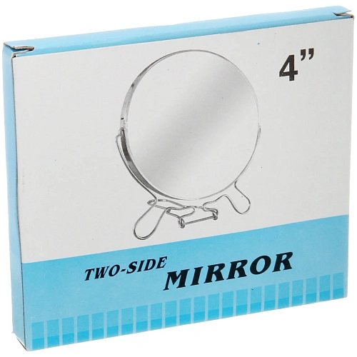 Зеркало настольное в пластиковой оправе Практика круг, подвесное, двухстороннее d-9,5см_10