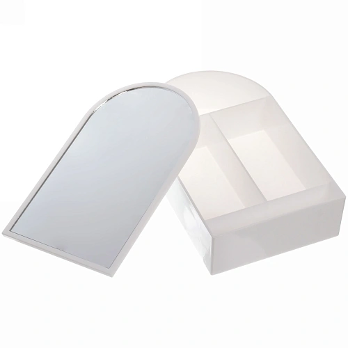 Зеркало настольное с органайзером для украшений "Beauty", цвет белый, зеленый, розовый, 17*10,5*4см