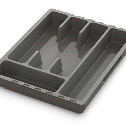 Лоток для столовых приборов раздвижной "Смарт" темно-серый С424ТСЕР