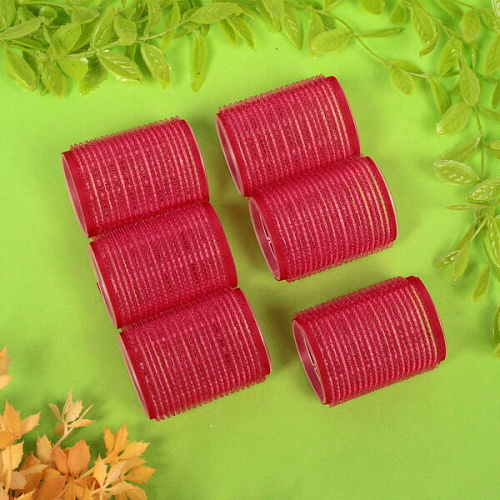 Бигуди липучки, 6шт, однотонные, цвет микс, d-4,5_4