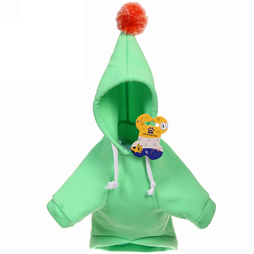 Кофта-толстовка для собаки Помпончик с капюшоном, размер XL (5640см) цвет мятный Ultramarine_5