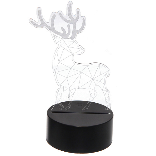 Светильник ночник 3D-Олень на пластиковой подставке, с включателем USB_3