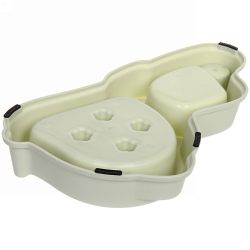 Миска пластиковая для медленного кормления с автопоилкой Колор-Один дома 331817,5см 320мл цвет нежно-зеленый_4