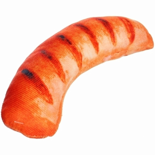 Игрушка для щенков, собак мелких и средних пород Сосиска, с пищалкой, 154см (лейбл)_3