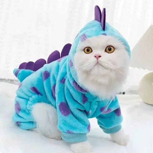 Комбинезон зимний для мелких и средних пород собак DOG DINO, цвет голубой, размер S_10