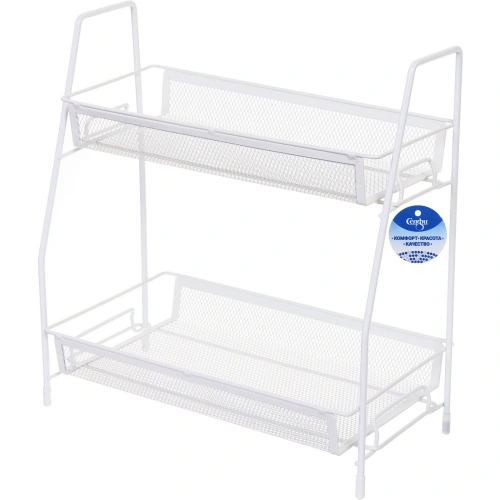 Этажерка настольная хозяйственная универсальная  "ФАНАДЕРО", цвет белый, 31*17*33см (лейбл Селфи)