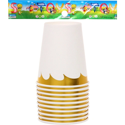 Стакан бумажный 0,2л в наборе 10 шт Праздничный день, белый_4