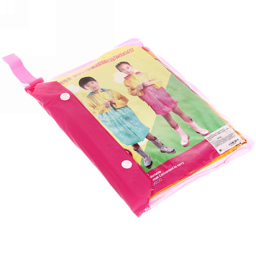 Дождевик-плащ детский на кнопках с капюшоном 83см, 100 Мкрн, размер L, цвет микс_29