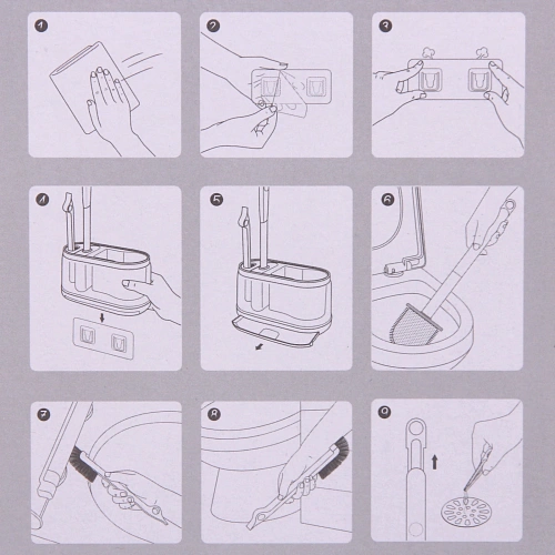 Ерш с креплением на стену Стиль 40см, силиконовая щетка 8626_8