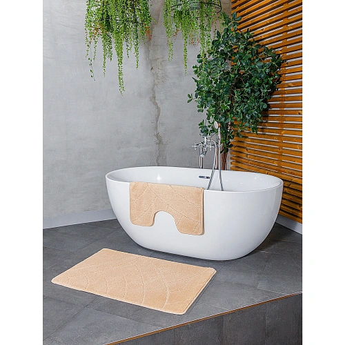 Комплект ковриков для ванной и туалета My Crystal серия Gold 60100 и 5060 бежевый_2