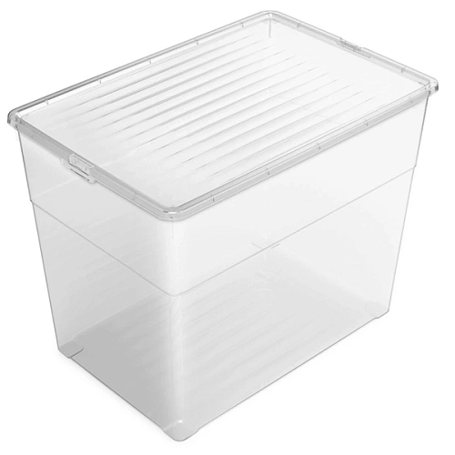 Ящик с крышкой универсальный "Лайф", прозрачный, 56*38*43.5см / 70л
