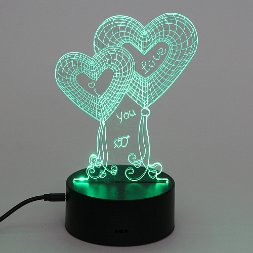 Светильник ночник 3D-Нежность на пластиковой подставке, с включателем USB_6