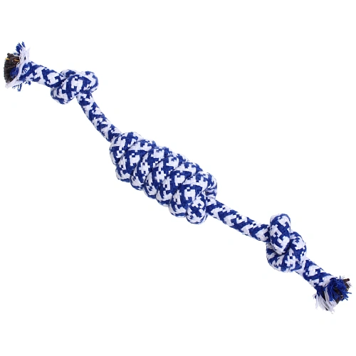 Игрушка - канат для собак мелких и средних пород НЕСКУЧАЙКА, цвет синий, 27см  45гр (лейбл)_3