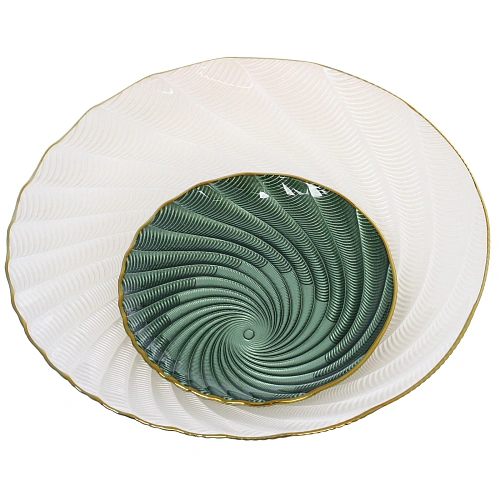 Тарелка стеклянная Фьюжн 27см перламутр_5