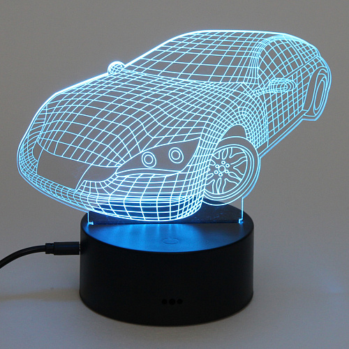 Светильник ночник 3D-Тачка на пластиковой подставке, с включателем USB_10