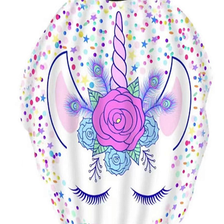 Пеньюар парикмахерский детский "Barber KIDS", единорожек, 140*100см