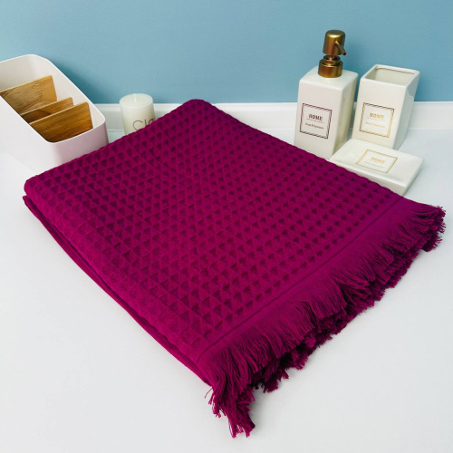 Полотенце вафельное 100*150см "Waffle" плотность 280гр/м, цвет фуксия 07-161