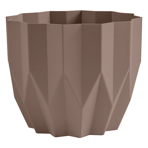Кашпо для цветов пластиковое 0,8л d-13см "Геометрия" Мокачино 