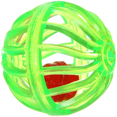 Игрушка - шарик для кошек ИГРУЛИК, колокольчик, цвет микс, d-4см, (пакет с подвесом)_7