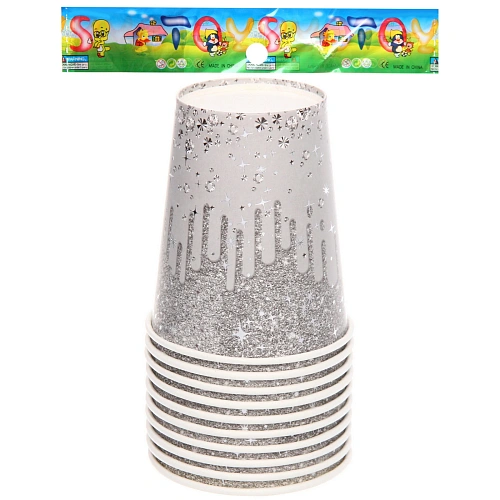 Стакан бумажный 0,2л в наборе 10 шт Галактика, Серебро_3