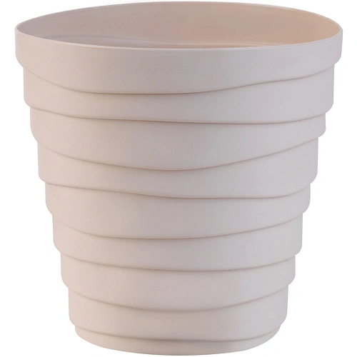 Кашпо для цветов пластиковое 1,4л d-14,5см "Бархан" Кремовый