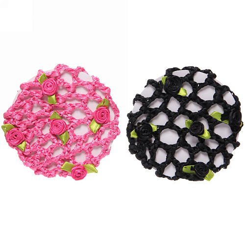 Сетка на пучок Ballet style - Розочки, микс 6 цветов, d-10см_5