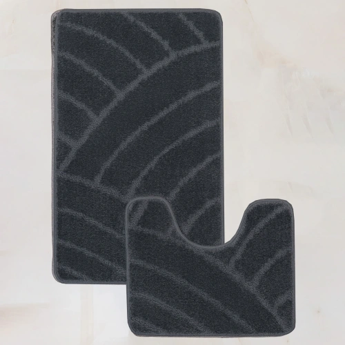 Комплект ковриков для ванной и туалета My Crystal серия Gold 50*80 и 40*50 Радуга,антрацит